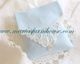 Aromatherapy, French Dried Lavender Hanging Sachet with Satin Ribbon and Swarovski Rhinestone, Gifts for Her