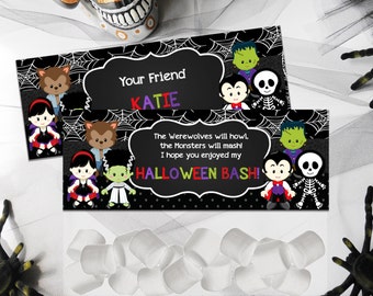 Halloween Candy toppers, Halloween bag toppers, Favor bags Halloween, Kids trick or treat bags, Halloween treat bags