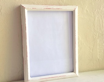 Farmhouse Style 5x7 Shabby Chic Cream Painted Wooden Picture Frames Wood Distressed