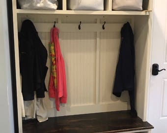 Entryway bench with storage/entryway furntiure/organization/shoe storage/coat rack/hall tree/mudroom/mudroom bench/shoe/coat/storage