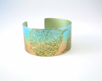 Leaf Cuff bracelet in anodised aluminium