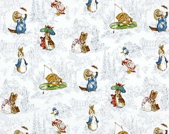 Dollhouse Miniature Small Scale Computer Printed Fabric Peter Rabbit