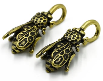 Golden Bee ear Weights plugs hoop 2pcs earring Body Piercing Jewelry
