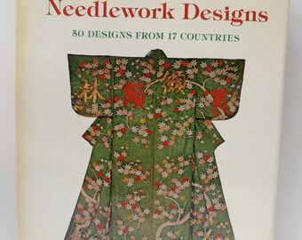 Internatioanl Needlework Designs: Vintage Book Embroidery Art Doll Stitch Instructions Pillows Alter Cloth Wall Hanging Ideas 50 Designs