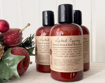 Spiked Eggnog Body Lotion - Coconut Milk & Aloe Body Lotion with Cocoa Butter, Holiday Lotion, Christmas Lotion, Stocking Stuffer