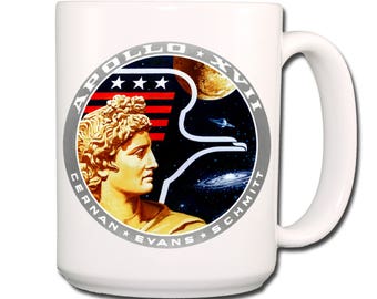 Apollo 17 Moon Landing NASA Logo Extra Large Coffee Mug 15 oz