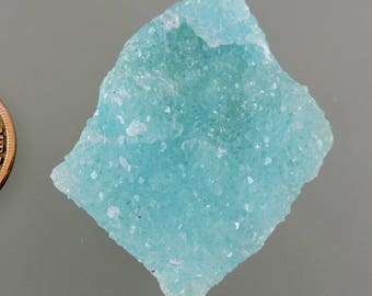 Druzy Quartz over Chrysocolla Cabochon, Druzy Cabochon, Designer Druzy Cabochon, C2791, Hand Cut by 49erMinerals