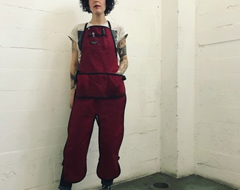 Red Waxed Canvas Split Leg Apron