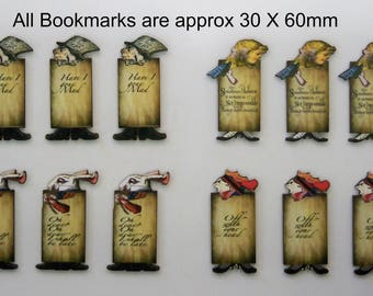 Alice and Friends Bookmarks A pack of 12 woodcuts