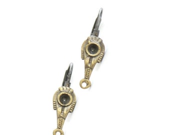 2pcs--Vintage Earring, Antique Brass (B64-3)
