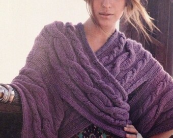 Ladies Chunky Cable Kimono Knitting Pattern