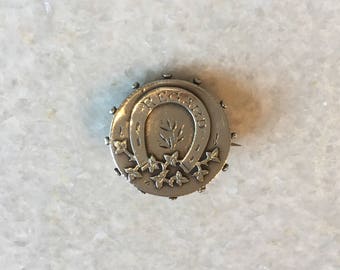 Antique Silver Horseshoe Brooch