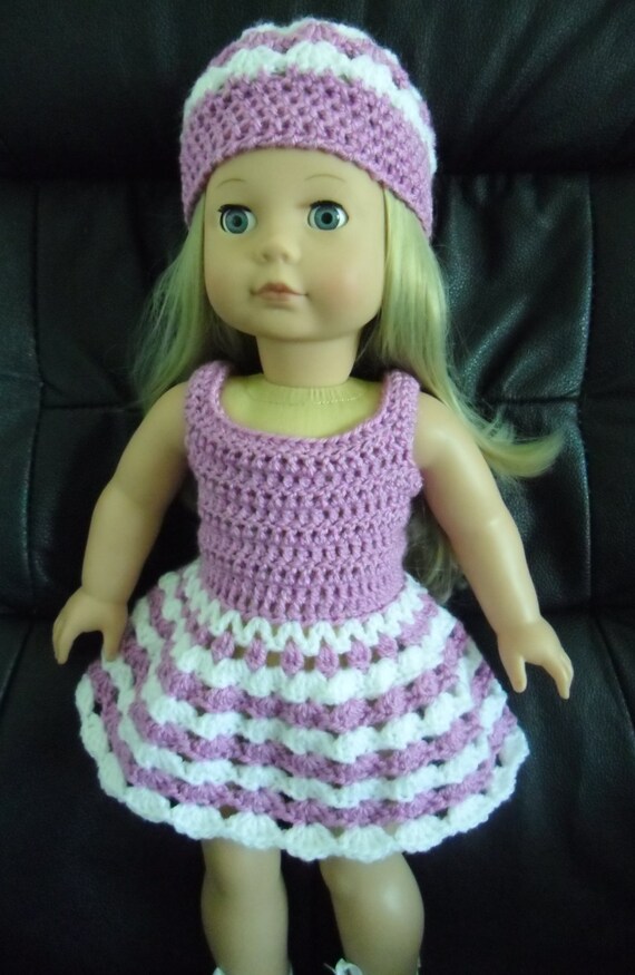 PDF Crochet pattern for 18 inch doll Dress and hat set for