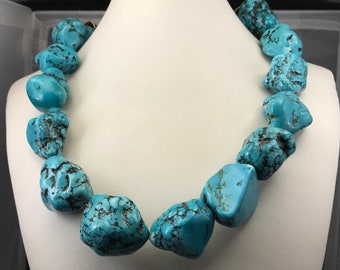 1960s Navajo Turquoise Nugget Necklace