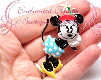 2" Minnie Inspired Charm, Rockabilly Polka Dot Chunky Pendant, Keychain, Bookmark, Zipper Pull, Chunky Jewelry, Purse Charm, Planner Charm