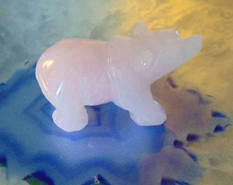 Fantastic Hand Carved Vintage Rose Quartz Bear