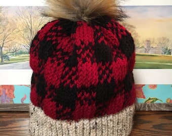 Buffalo flannel knit hat