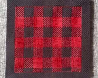 Buffalo Plaid Mounted Cross Stitch