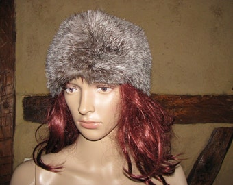 Rabbit fur HAT vintage womens winter CAP cossak