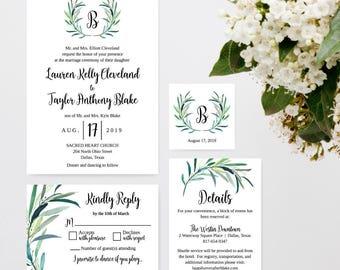 Printable Wedding Invite Template, Wedding Invitation Suites Packages, Formal Wedding Invitation Suite, Best DIY Wedding Invitations