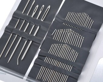 hand sewing needles, 40 Hand sewing needles assorted size, Needle with a large eye, assorted hand needles set DIY gift idea 1supply.etsy.com