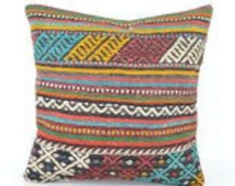Kilim pillow, Kilim Pillow Cover , Turkish Pillow, Kilim Cushions, Moroccan Pillow, Bohemian Pillow, Turkish Kilim, KP33 (tp427)