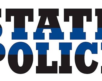 State Police Thin Blue Line 2 Inch Reflective Decal SKU: D1133-D2