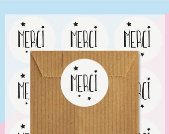 Danke 48 selbstklebende Aufkleber, Geschenkanhänger, Geschenkpapier, Geschenke, Verpackung Aufkleber, Aufkleber
