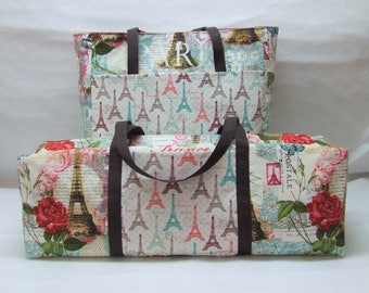 Cricut Maker Carrying Case with Matching Accessory Bag / Cricut Explore / Explore Air 1 / Silhouette Cameo 3 / Eiffel Tower, Paris Theme