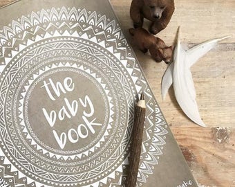 Boho Baby Book record milestone journal keepsake natural tribal mandala bohemian
