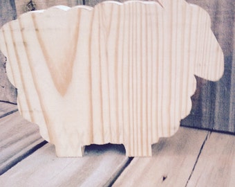 Unfinished Wooden Sheep sign Unfinshed Sign