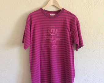 Vintage Reebok Stripped T Shirt