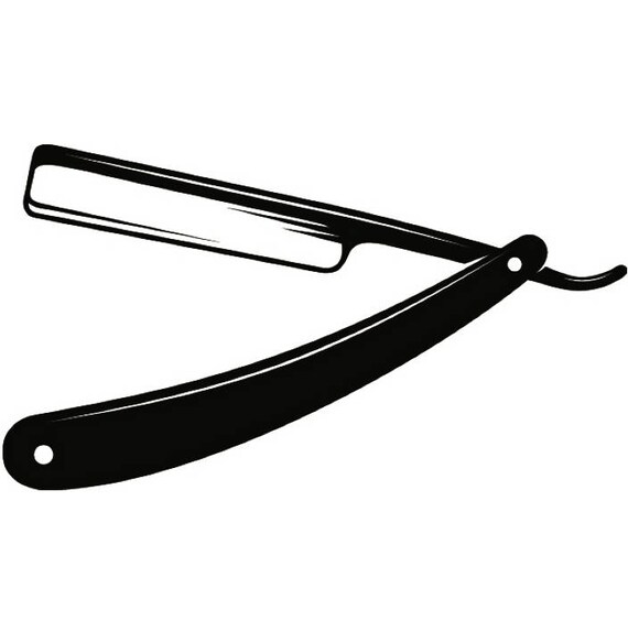 Straight Razor Line Art : Straight razor barber shave groom salon haircut shaving