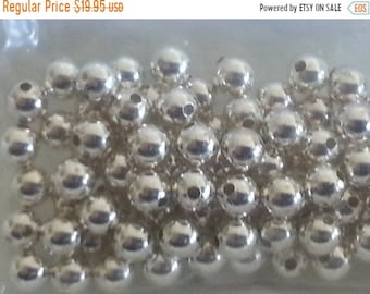 SAVE 20% SALE 100 pieces Sterling Silver 4mm Smooth Round Beads MADE in Usa