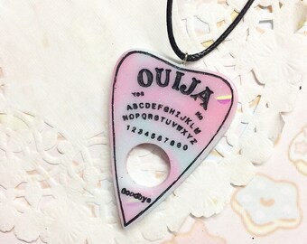RTS Pastel Goth Ouija Necklace Pink and Blue
