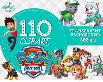 Paw patrol Clipart, Paw Patrol characters full quality, Clipart transparent background, 300dpi, instant download, PSN005