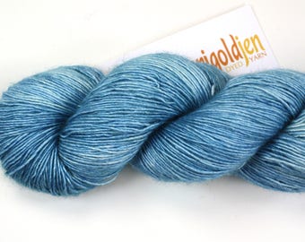 Sea Glass--hand dyed sock weight yarn, merino and silk single ply, (438yds/100gm)