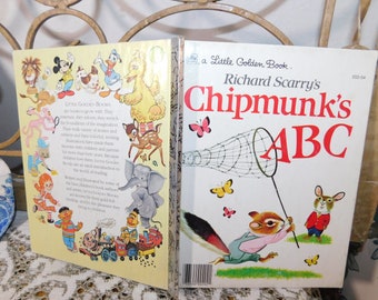 Richard Scarry's Chipmunk's ABC #2 Little Golden Book (Hardcover) 202-54, Vintage Childs Book, Vintage Book, Golden Book
