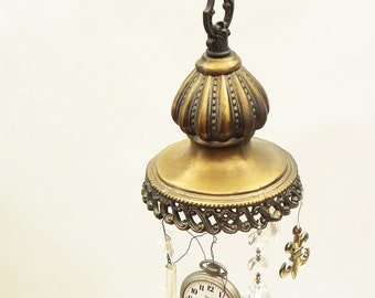 Salvaged Repurposed Cast Metal Lamp Shade Holder Chandelier LAMP PARTS Suncatcher DIY #1