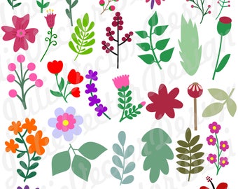Flower SVG, Floral svg, Flower SVG cut File, Flower svg, Flower Clip Art, svg, dxf, png, ai, eps, Flower Design Elements Digital Clipart