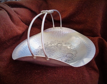 Hand Forged Hammered Aluminum Basket By World