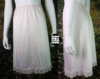 Vintage Pastel Pink Half Slip with Shiny Stripes by Vanity Fair