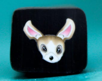 CHIHUAHUA Extra-Small Polymer Clay Dog Cane -'Puppy Love' (34ee)