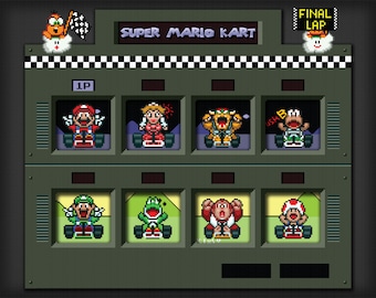 Super Mario Kart Art - Digital Art Print - Super Nintendo Tribute
