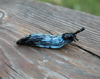 Spotted Slug glass sculpture GLASS SLUG lampwork Glass Animals Handcrafted Snail glass sculpture