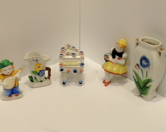 5 Piece Set of Made in Occupied Japan Figurines