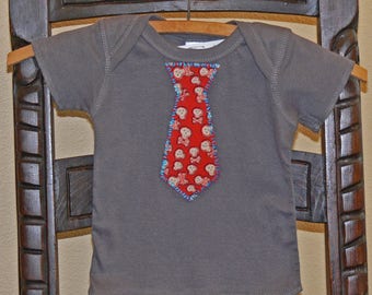NEW YEAR'S half-price SALE ... baby boys skulls tie shirt