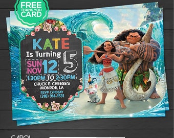 Moana Invitation, Moana Invite, Moana Printable, Moana Party, Moana Birthday, Moana Disney Movie, Moana Card, Maui, Digital Invite