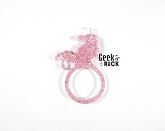Unicorn resin ring glitter Unicorn glitter resin ring