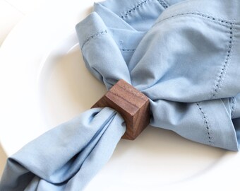 Geometric Walnut Napkin Rings